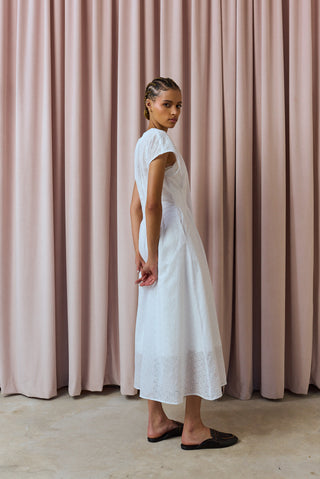 Anelisa Broderie Anglaise Pintuck Dress