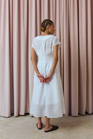 Anelisa Broderie Anglaise Pintuck Dress