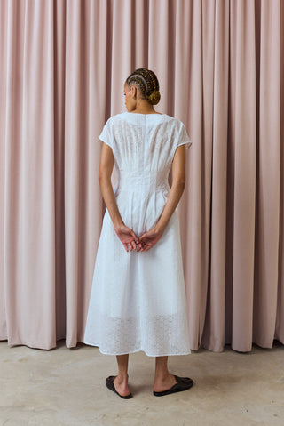 Anelisa Broderie Anglaise Pintuck Dress