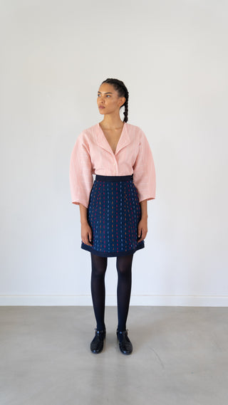 Vicki Blue Embroidered skirt