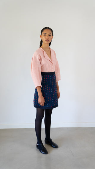 Vicki Blue Embroidered skirt