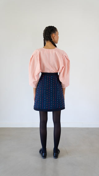 Vicki Blue Embroidered skirt