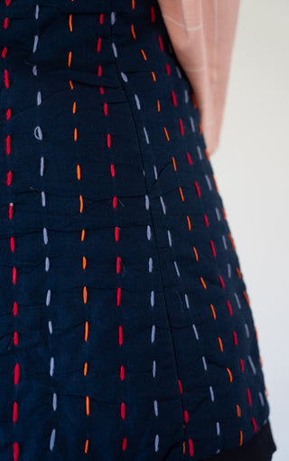 Vicki Blue Embroidered skirt