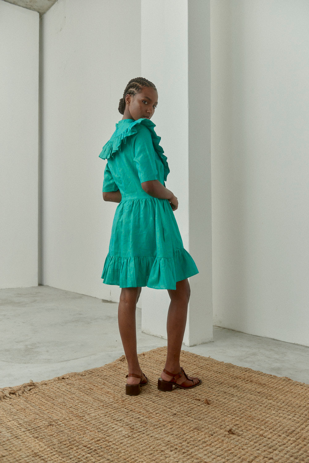 chinese dress ladies Miss Celie Green Linen Dress chinese dress ladies Miss Celie Green Linen Dress